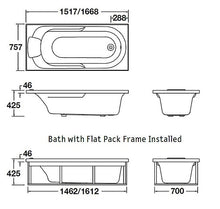 Load image into Gallery viewer, ENGLEFIELD SORRENTO II RECTANGULAR BATH 1520 X 760MM W/O FRAME
