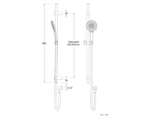 Load image into Gallery viewer, Splash Plus Round Slide Shower 900mm 3 Function - Brushed Nickel
