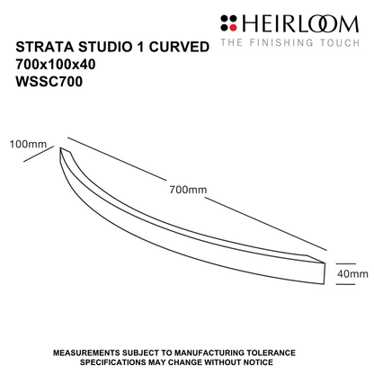 Strata Studio 1 Curved Single Bar Towel Warmer 700mm - Polished
