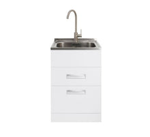 Load image into Gallery viewer, AQUATICA STUDIO LAUNDRY TUB 560MM, DRAWER MODEL WITH BRUSHED GOOSENECK MIXER
