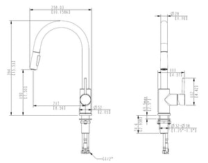 Uno Gooseneck Kitchen Mixer with Pull Out Spray - Brushed Nickel