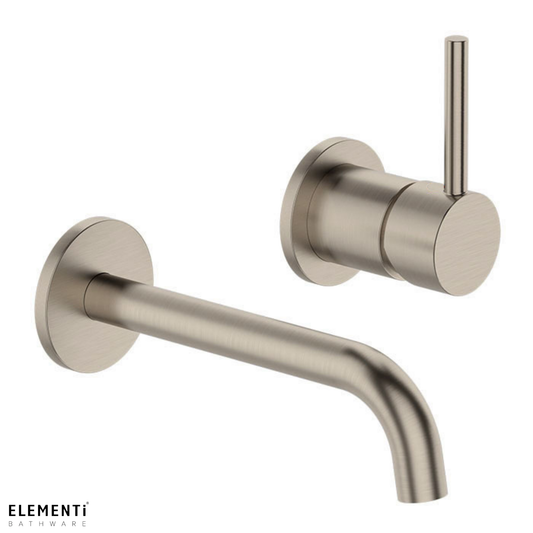 Uno Wall Mounted Basin/Bath Mixer - Brushed Nickel