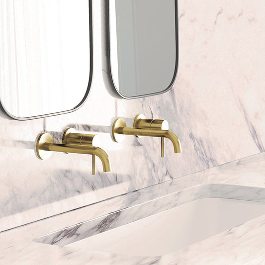 Uno Wall Mounted Basin/Bath Mixer - Brushed Brass