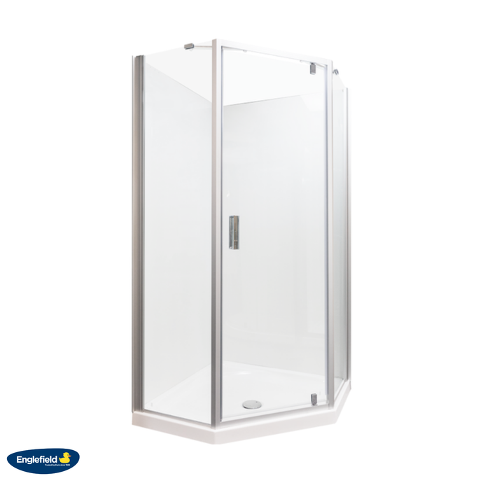 Valencia Elite Angle Corner Shower 900mm x 900mm - Metallic