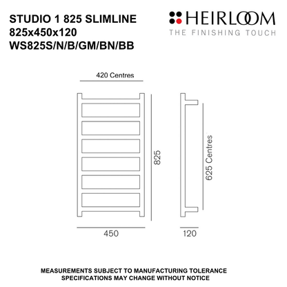 Studio 1 Slimline Towel Warmer - 2 Sizes / 3 Colour Options