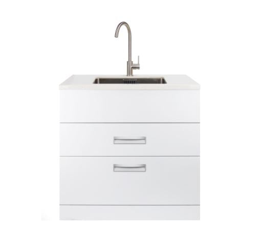 AQUATICA STUDIO LAUNDRY TUB 900MM, DRAWER MODEL WITH COMPOSITE TOP