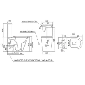 ELEMENTI LSPEC CC BTW TOILET SUITE TOP/BOTTOM INLET